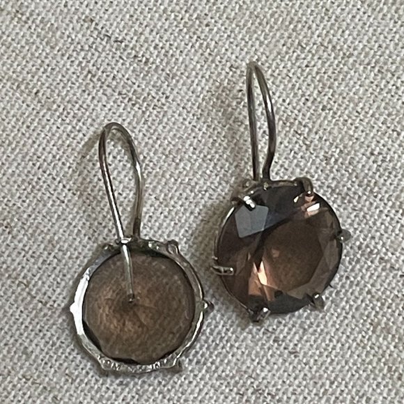 Yam 925 Israel Smokey Quartz Earrings - Picture 5 of 6